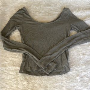 Gray long sleeved top